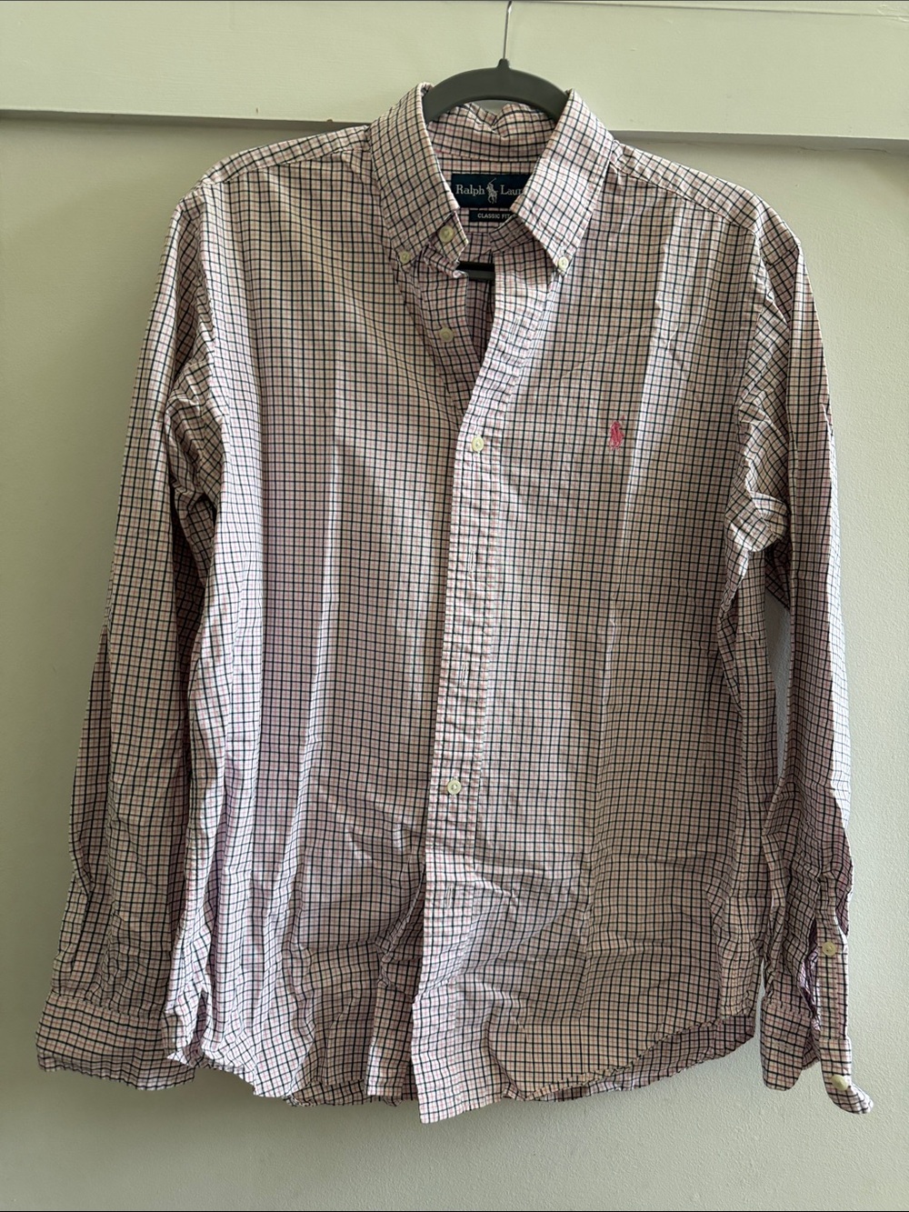 Ralph Lauren Men’s Pink & White Checked Button-Down Shirt